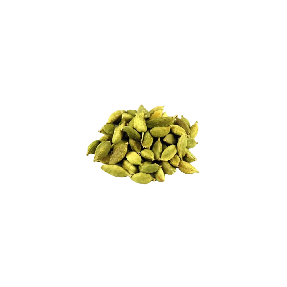 Whole green cardamom pods Elach close up