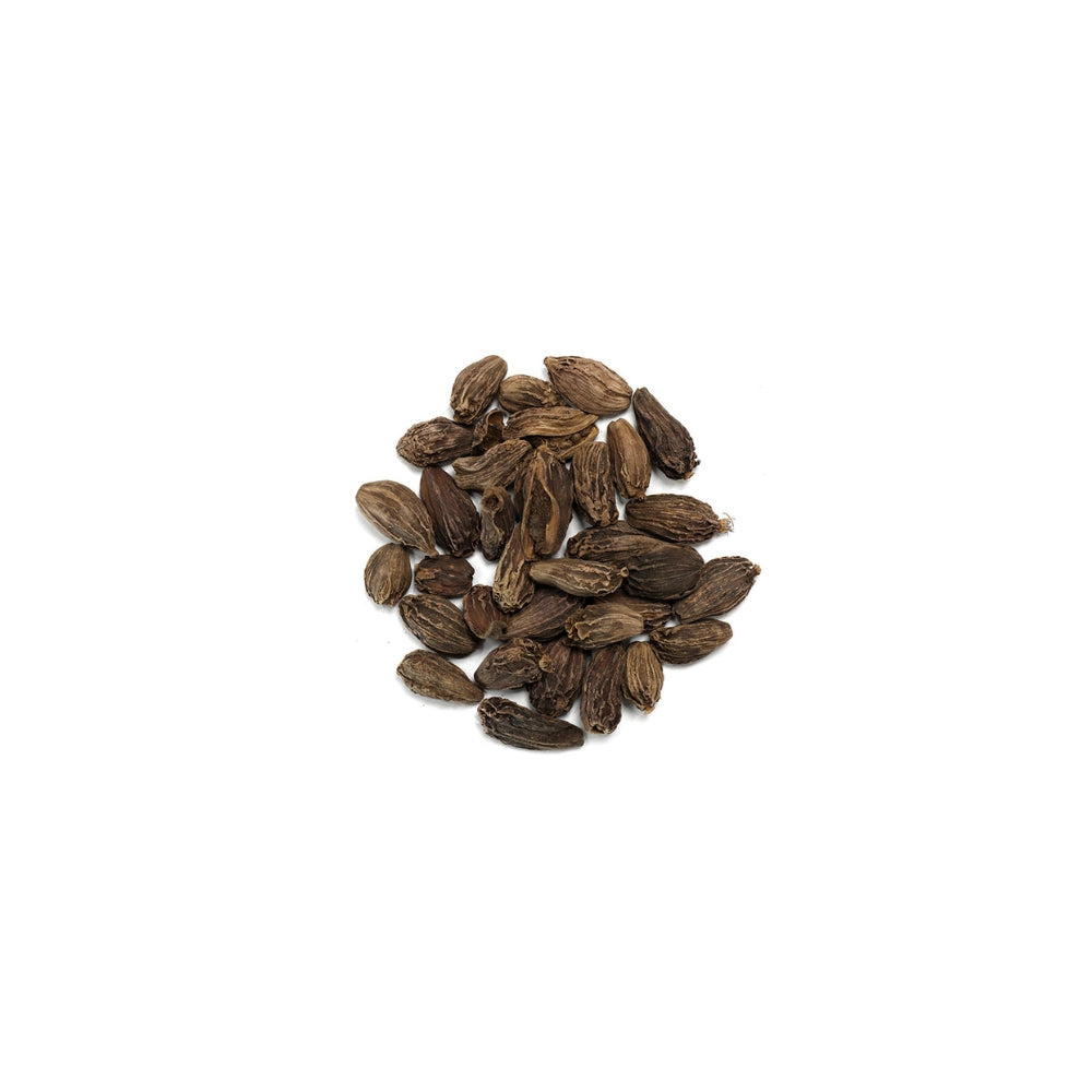 Whole black cardamom pods Boro Elach close up