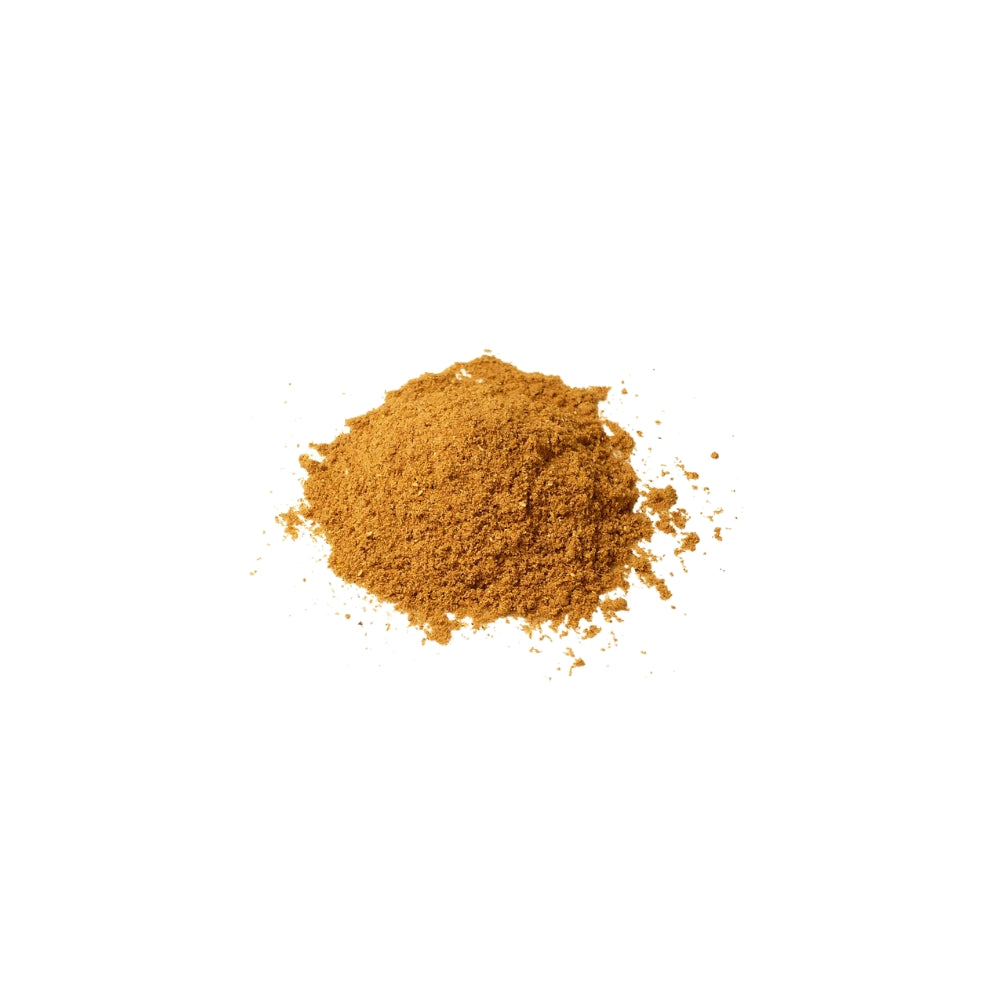 Fine garam masala powder blend close up